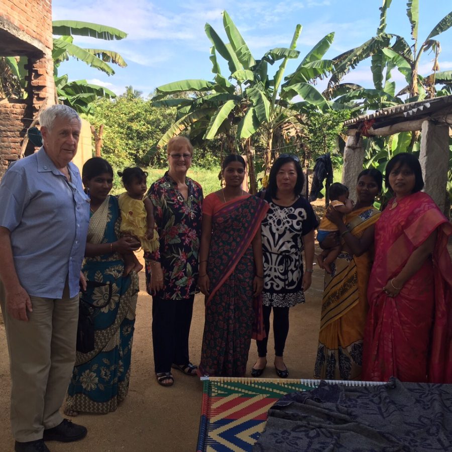 Meeting with some of the villagers who have just had toilets installed in their home. The women are very excited as they no longer have to go outside into the bush at night as it is very dangerous for them